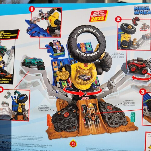 NEW Hot Wheels Monster Trucks Arena Smashers Mega-Wrex Vs Crushzilla Takedown Pl - Picture 7 of 15